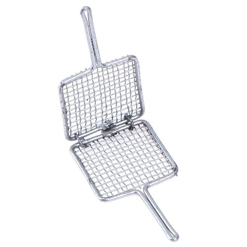 Nouveau 1:12 Jouet Cuisine En Métal Argent Barbecue Pince À Poisson Grillé Filet Maison De Poupée Miniature
