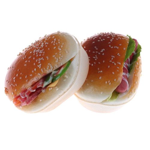 Offre Spéciale Faux Hamburger Simulation Décor Hamburger Gâteau Presser Hot-Dog Squishy Charme Pain Sangle Cadeau Semblant Jouer Cuisine Jouets