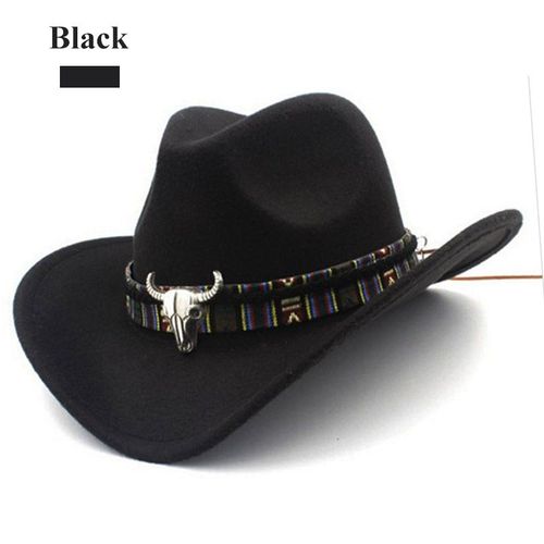 Chapeau De Cowboy Occidental Ethnique Rétro Pour Femmes, Chapeau De Jazz En Laine, Chapeau De Cowboy Occidental, Nouvelle Collection 2019