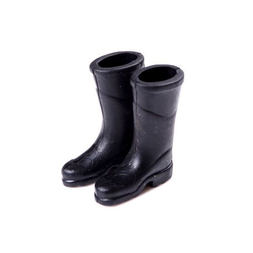 Bottes De Pluie En Caoutchouc Pour Barbie, 1 Paire, Chaussures Miniatures Pour Meubles De Maison De Poupée, Jouets De Jardin, Cadeaux Noirs