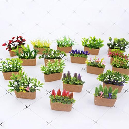 1/12 Maison De Poupée Artificielle Fleur Miniature Simulation Mini Exquis Plante Verte Ornement Bricolage Maison De Poupée Accessoires Enfant Jouets