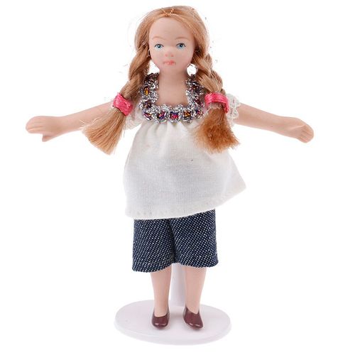 Maison De Poupée Vintage En Céramique Pour Petite Fille, Collection De Poupées Miniatures Avec Robe Blanche Et Support Pour Vêtements