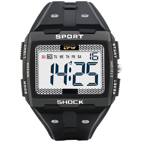 Montre Numérique Pour Hommes, Chronomètre, Alarme, Chronomètre, Natation, Sport, Professionnelle, Étanche, Carrée, Rétroéclairée, 3atm