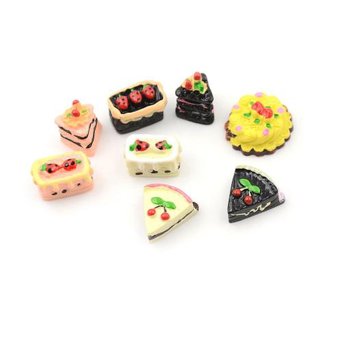 Assortiment De Gâteaux Miniatures Au Chocolat, Aux Fraises, Aux Cerises, Pour Maison De Poupée, Jouets De Cuisine, 8 Pièces