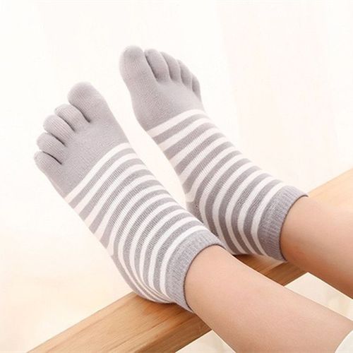 Chaussettes À Rayures Multicolores Pour Enfants, Pour Garçons Et Filles De 4 À 12 Ans, Vêtements De Sport Décontractés Respirants À Cinq Orteils