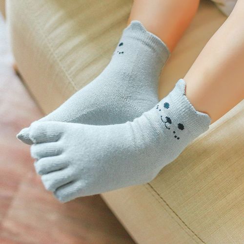 Chaussettes Mignonnes À Cinq Doigts Avec Motifs D'animaux De Dessin Animé, Kawaii, Pour Enfants En Bas Âge, Filles Et Garçons, Bonneterie En Coton Doux Et Chauds