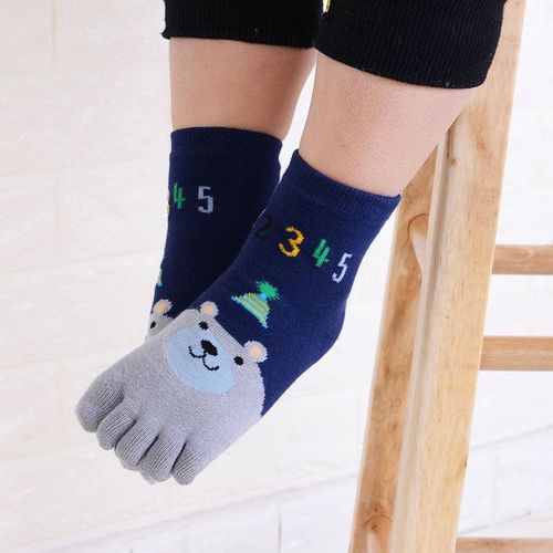 Chaussettes À Cinq Doigts En Coton Pour Enfants 3-12t, Imprimés D'animaux, Dessin Animé, Garçon Et Fille, Anti-Friction, Respirantes, Bon Marché, Automne