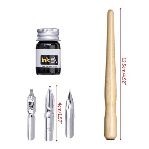 Set De Stylos À Plume Pour Manga, Dessin, Encre, Support En Bois, Objet De Calligraphie, Bd, 3 Pièces,