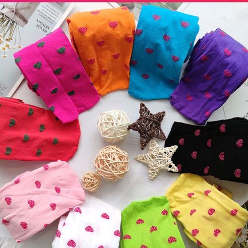 Collants En Velours Couleurs Acidulées Pour Filles, Bas Blanc Mignon En Forme De C¿Ur Pour Enfants De 3 À 8 Ans, Collection Printemps-Automne