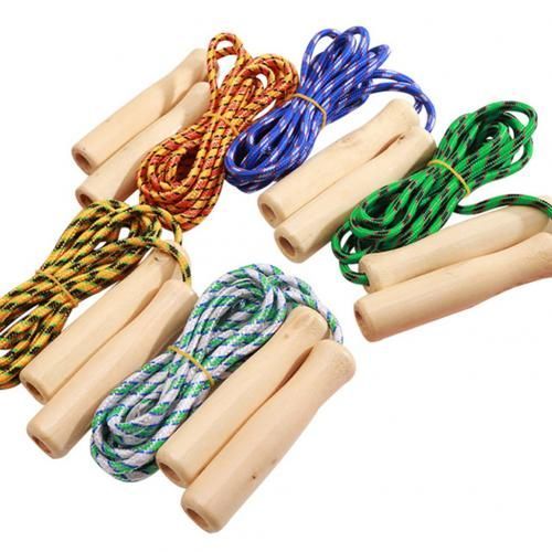 Corde À Sauter À Poignée En Bois Colorée Pour Enfants, Outil De Sport, Accessoires D'équipement De Fitness