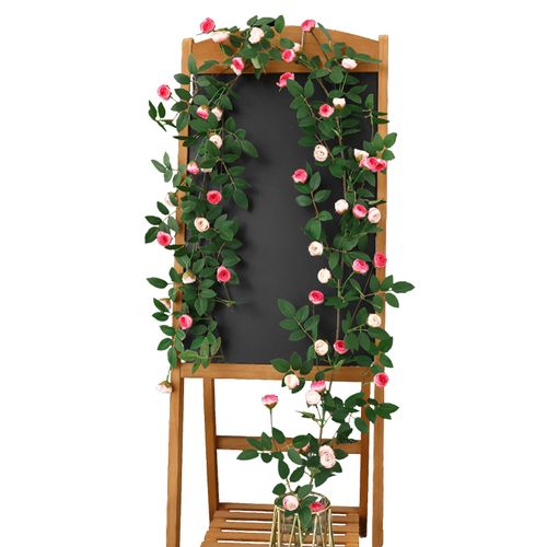 Simulation de feuilles de roses de Style Pastoral, vigne de fleur artificielle suspendue en rotin pour décoration de mariage