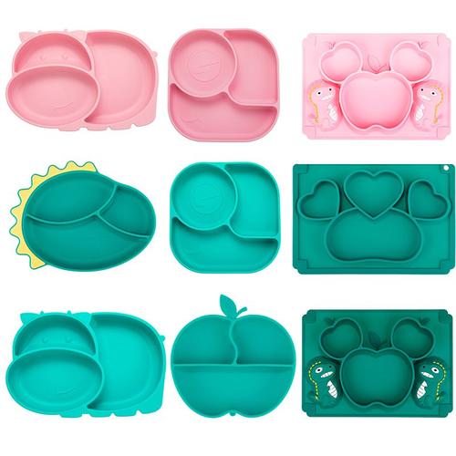 Assiette D'alimentation En Silicone Pour Bébé, Bol Pour Enfants, Pour Le Petit Déjeuner, Alimentation, Service De Table, Vaisselle Avec Cuillère, Fourchette