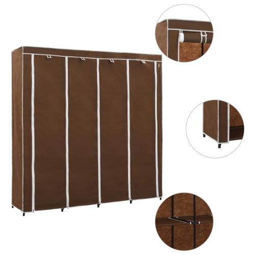 Garde-Robe Avec 4 Compartiments Marron 175x45x170 Cm