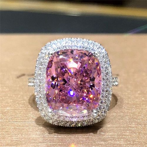 Bague Rose En Zircon Cubique Pour Femme, Bijoux Magnifiques, Accessoires De Mariage, De Fiançailles, De Saint-Valentin, Cadeau D'amour, Tendance, Vente En Gros, Nouvelle Collection