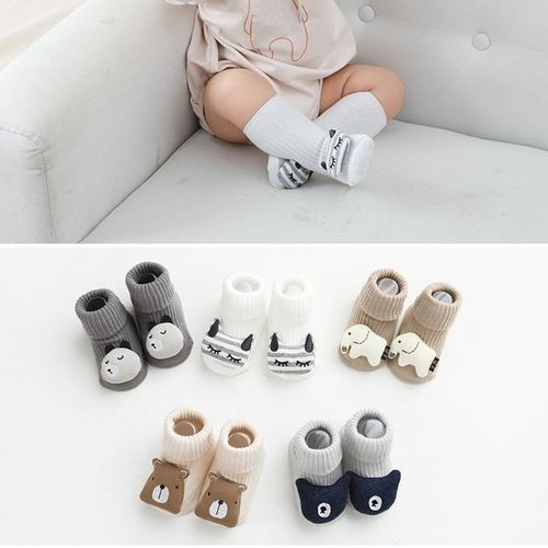 Chaussettes D'intérieur Antidérapantes En Coton Doux Pour Bébé, Motif Animal De Dessin Animé, Pour Enfants, Filles Et Garçons En Bas Âge, Automne Et Hiver
