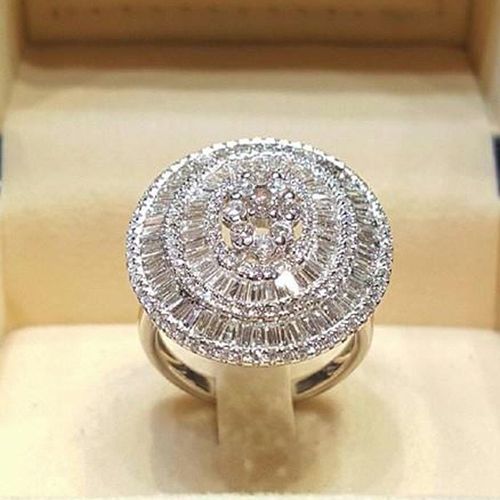 Bague De Luxe En Zircon Argenté Pour Femme, Grosse Pierre Scintillante, Aaa, Fiançailles, Mariage, Bijoux De Fête, Nouvelle Collection