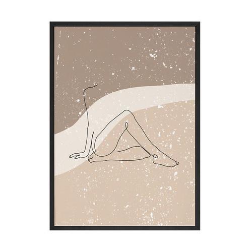 Affiche minimaliste abstraite pour femme grise, couleur Beige, style scandinave, décoration d'intérieur, tableau d'art 40x50cm no frame