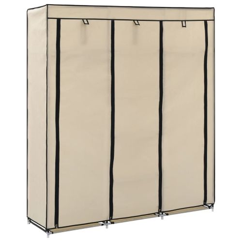 Armoire Avec Compartiments Et Barres Crème 150x45x175 Cm Tissu - Vidaxl