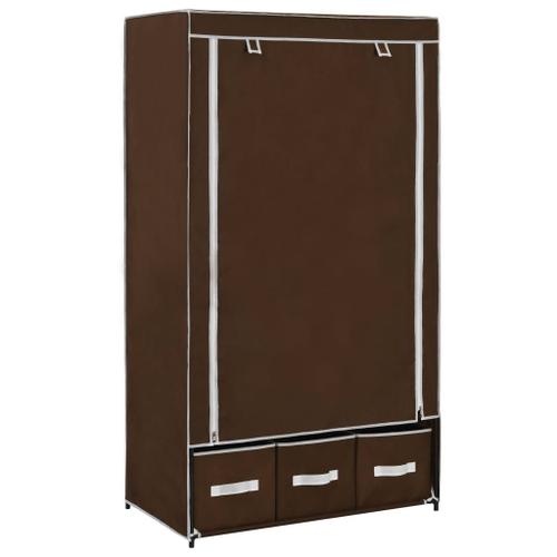 Vidaxl Garde-Robe Marron 87x49x159 Cm Tissu