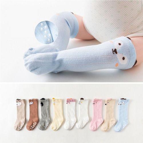 Chaussettes Hautes Antidérapantes Pour Bébé, Jolies Chaussettes En Coton Doux Avec Dessin Animé Pour Enfants De 0 À 4 Ans, Fille Et Garçon, Hiver 2021