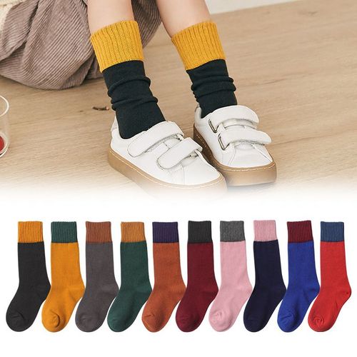 Chaussettes À La Mode Pour Garçons Et Filles, Chaussettes Chaudes Et Confortables, Amples En Coton Pour Enfants, Chaussettes Hautes Pour Bébés De 1 À 10 Ans