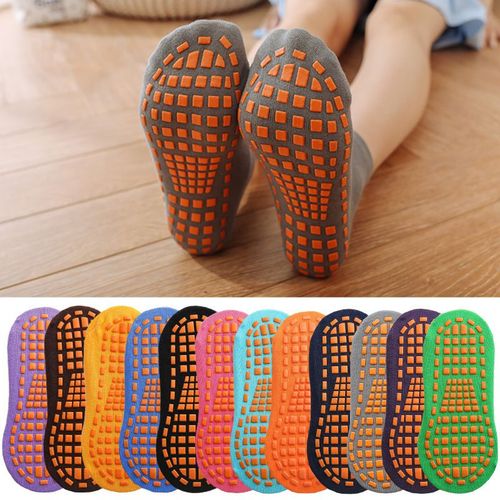 Chaussettes Courtes À La Cheville Pour Enfants, En Coton, Maille, Couleur Unie, Antidérapantes, En Caoutchouc, Pour Garçons Et Filles, Hiver