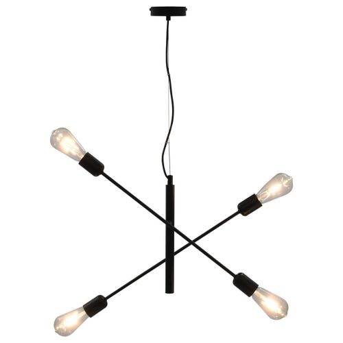 Vidaxl Plafonnier Avec Ampoules À Filament 2 W Noir E27