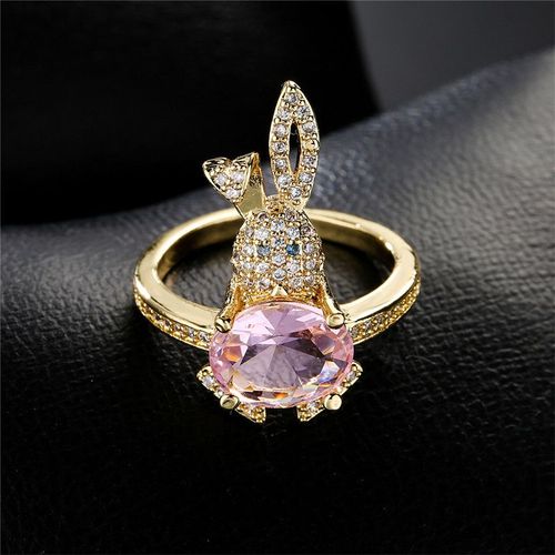 Bague En Forme De Lapin Pour Femmes, Bijoux À La Mode, Anneau En Métal Réglable, Ouvert, Rose, Cadeau, Offre Spéciale