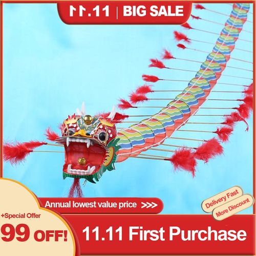 Cerf-Volant Dragon Traditionnel Chinois En Plastique, 1-1.7m, Ligne Unique Pliable Pour L'extérieur, Sport Pour Adultes, Jouets Volants Pour Enfants