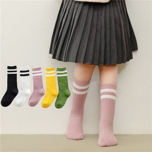Chaussettes De Football À Rayures Pour Garçons Et Filles, Chaussettes Montantes Et Chaudes En Coton Pour Enfants, Sports D'école, Skate, Longues Jambes