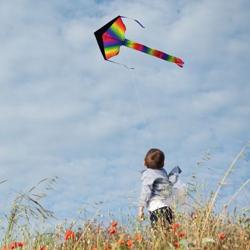 Énorme Cerf-Volant Arc-En-Ciel, Jeux De Plein Air Faciles Pour L'été, Plage, Enfants, Adultes, Cadeaux De Vacances D'anniversaire