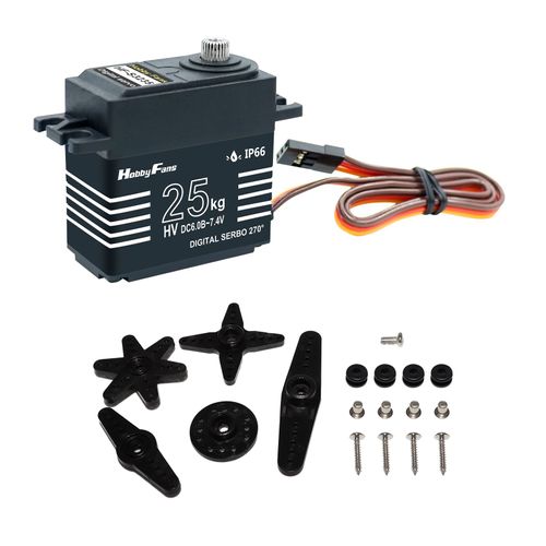 Servo numérique d'engrenage tout en métal, 25kg, HF-S2225, pour hélicoptère RC, avion, bateau, voiture, Robot, hélicoptère, cadeau pour enfants