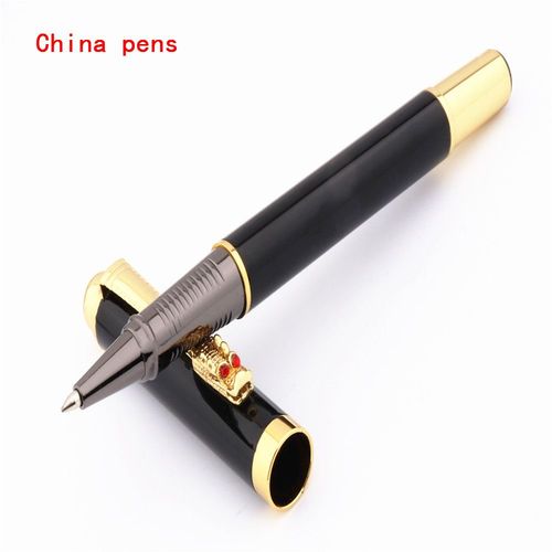 Stylo À Bille Roulante De Luxe Dragon Noir Oriental Business, Pointe Moyenne, Nouveau, 7026