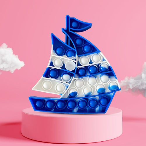 Jouet Sensoriel En Silicone En Forme De Bateau À Voile, Anti-Stress, Relaxant, Éducatif Pour Les Enfants, Autisme, Cadeau