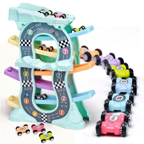 Garage Toboggan Pour Voiture Jouet Pour Enfant, Circuit En Pente Pour Modèle Réduit De Véhicule De Course Magique, Piste Et Route Glissante, Parking De Jeu Pour Fille Et Garçon,