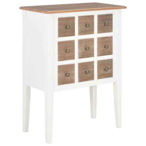 Buffet Blanc 54 X 30 X 80 Cm Bois Massif