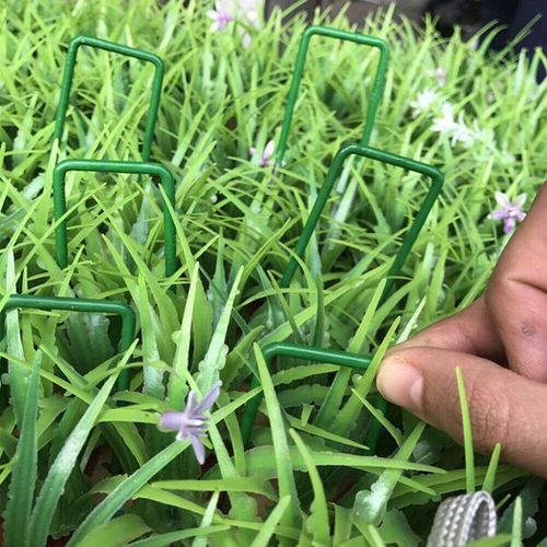 Gazon Artificiel Demi-Vert Pour Jardin, Broches En U, Chevilles En Acier Au Carbone Galvanisé, Filet Pare-Soleil, Agrafes De Fixation De Gazon Artificiel, 20 Pièces