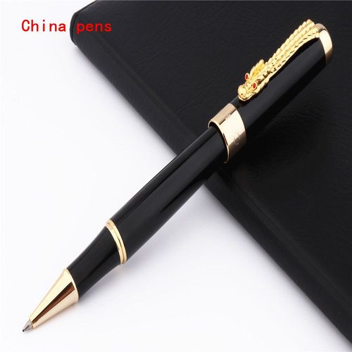 Stylo Roller À Pointe Moyenne, Dragon Chinois Noir Dansant, Pour Bureau, Nouveau, 1200