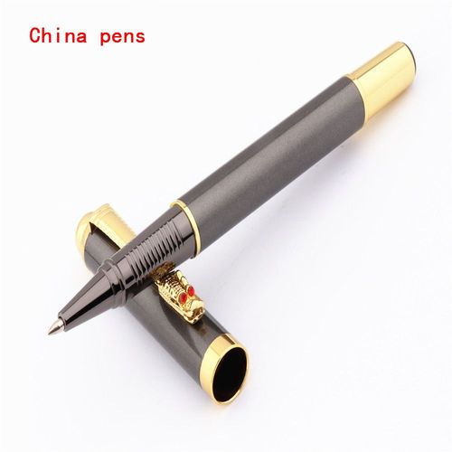 Stylo À Bille Roulante Dragon Oriental Gris, Pointe Moyenne, Pour Bureau, Luxe, 7026, Nouveau