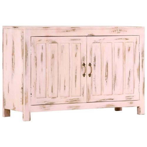 Vidaxl Buffet Rose Clair 110 X 35 X 70 Cm Bois De Manguier Massif