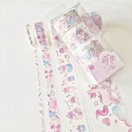 Lot De 4 Rouleaux De Papier Washi, Étiquette Décorative, Princesse, Licorne, Fée, Pour Compte À Main, Diy Bricolage
