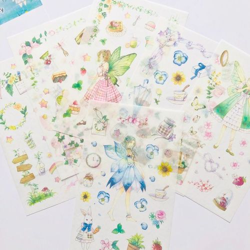 Autocollants De Décoration En Forme De Papillon Jardin Pour Filles, Étiquette Autocollante Pour Album Notebook, Diy Bricolage, 6 Feuilles/Paquet