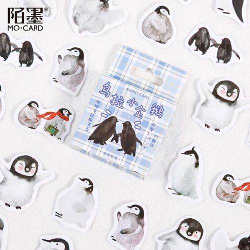 Mini Autocollants En Forme De Petit Pingouin, Étiquette Décorative, Pâte De Scellage, Décoration Pour Compte À Main, Diy Bricolage, 45 Pièces/Lot