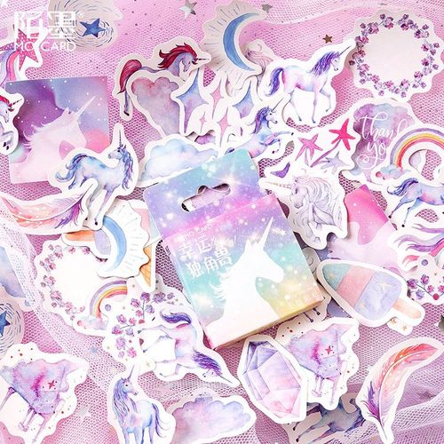 Autocollants De Scellage Licorne Porte-Bonheur Arc-En-Ciel, Étiquette De Décoration Pour Notes De Poche, Diy Bricolage, 46 Pièces/Paquet