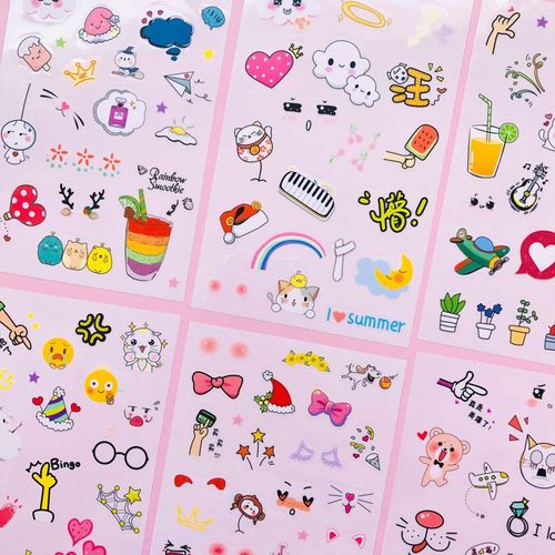 Autocollants Décoratifs En Forme D'animaux Pour Bébés, Étiquette Adhésive En Forme De Balle, 6 Feuilles