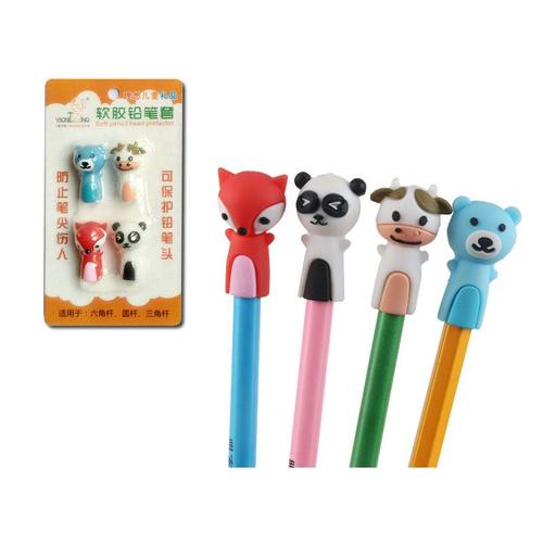 Capuchon De Crayon En Silicone, Dessin Animé Renard Panda, Protection Du Crayon, Outil D'écriture, Prolongateur