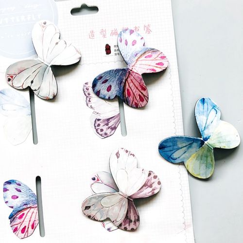 Lot De 4 Marqueurs Magnétiques À Motif Papillon Créatif, Clip De Page Pour Livre, Papeterie Scolaire Et De Bureau Pour Étudiant