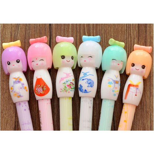 2x Embout De Crayon Motif Poupée Japonaise Kawaii, Décoration, Cadeau Créatif En Papeterie, Fournitures Scolaires Filles En Kimono, X17,