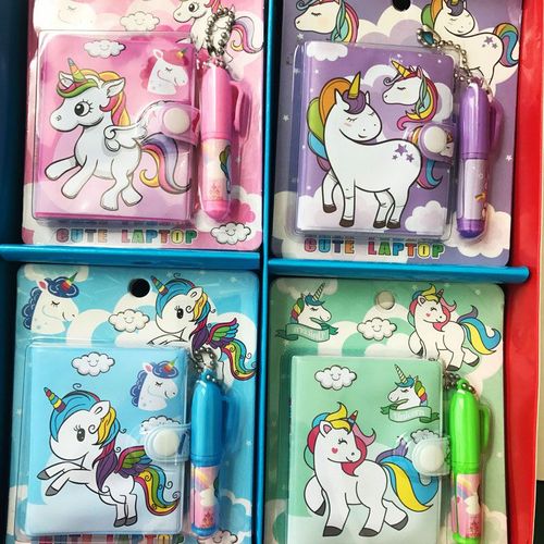 Ensemble Licorne Kawaii 1 Carnet + 1 Stylo À Bille, Fournitures Scolaires Et De Bureau, Papeterie Pour Étudiant, Papier D'écriture