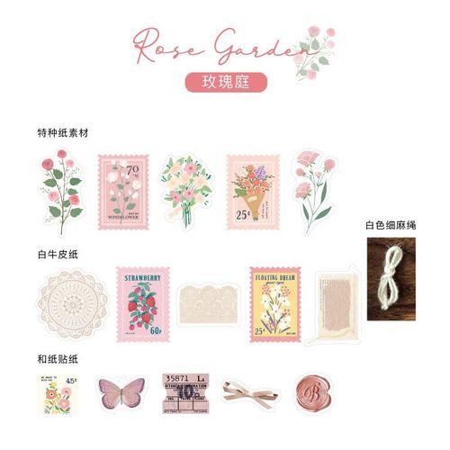 Autocollants Décoratifs Fleurs Et Lettres Papillon Jardin, Étiquette À Puces Pour Journal Intime, 30 Pièces/Paquet